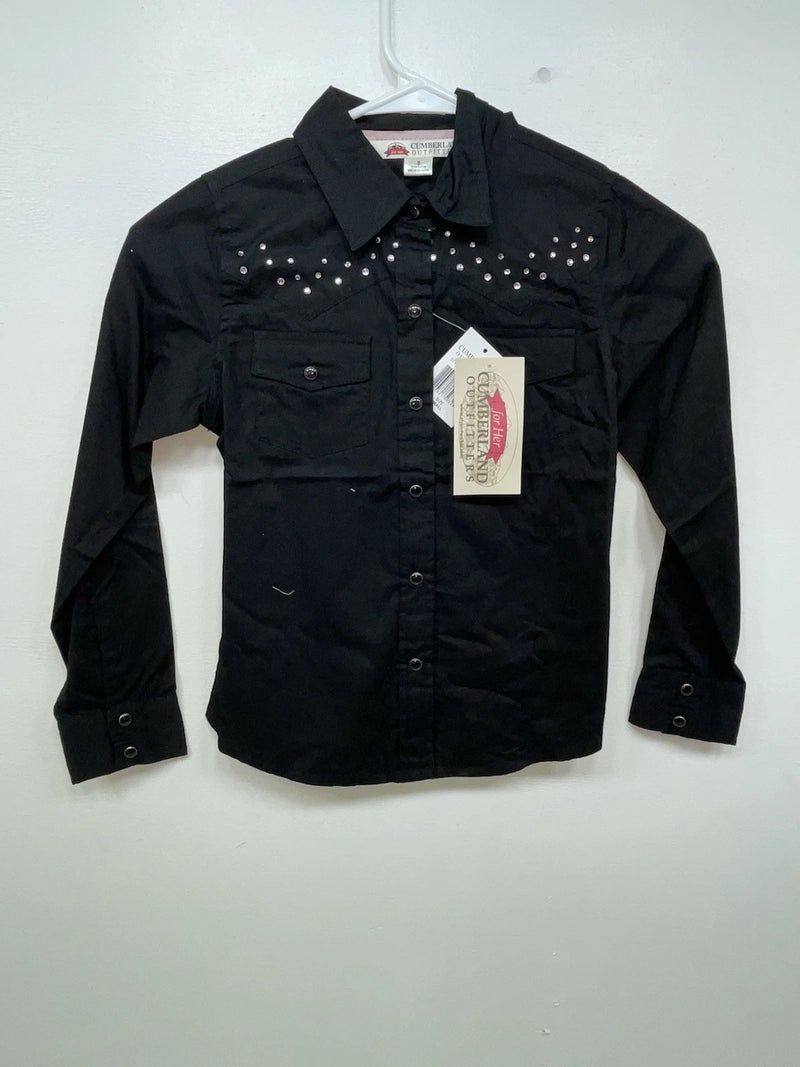 New Women’s Black Cumberland Outfitters Long Sleeve Button Up Shirt S 3B-109
