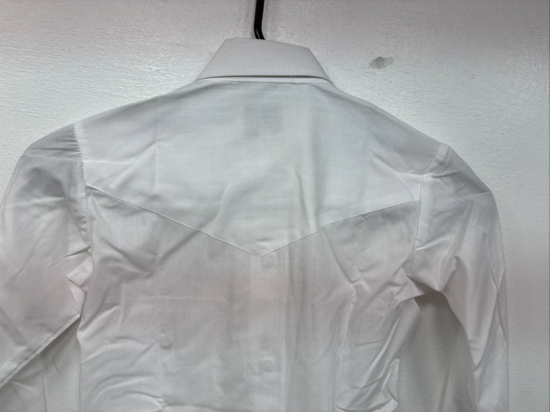 New Kids ELY Cattleman White Long Sleeve Pearl Snap Size Boy 8 YY-64