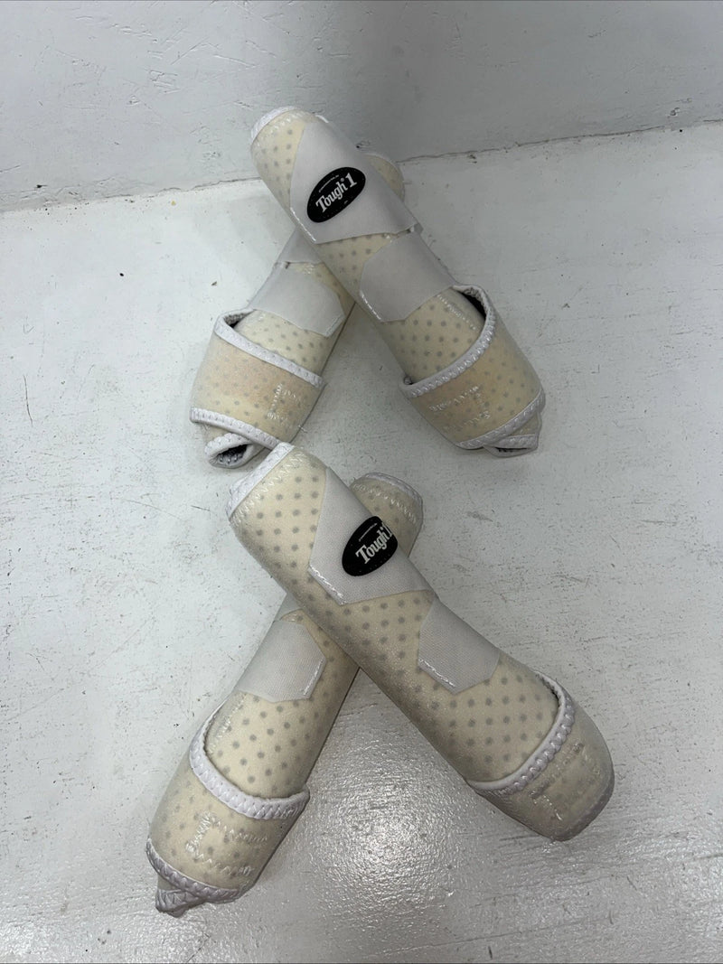 New Tough 1 Extreme Vented White Sport Boots Set Of Four Large #64-18000S HH-4