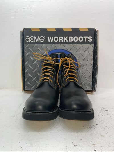 New Men’s Black Lace Up Acme Cowboy Boots. 9083 13 E W. 10-51