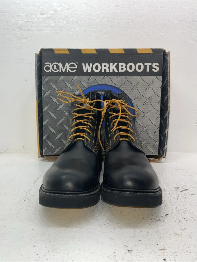 New Men’s Black Lace Up Acme Cowboy Boots. 9083 13 E W. 10-51