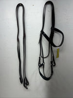 New Silver Fox Black Draft Bridle With Reins #20-05607-2-0 BB-37