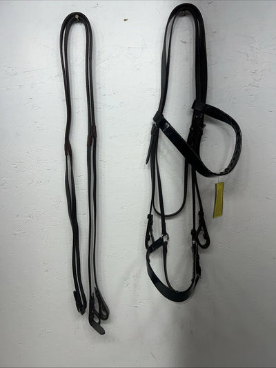 New Silver Fox Black Draft Bridle With Reins #20-05607-2-0 BB-37