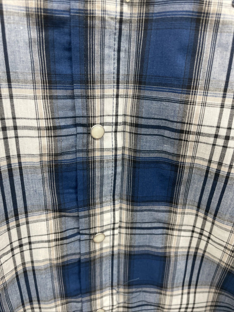 New Men’s ELY Cattleman Blue Long Sleeve Pearl Snap 3XL E-23