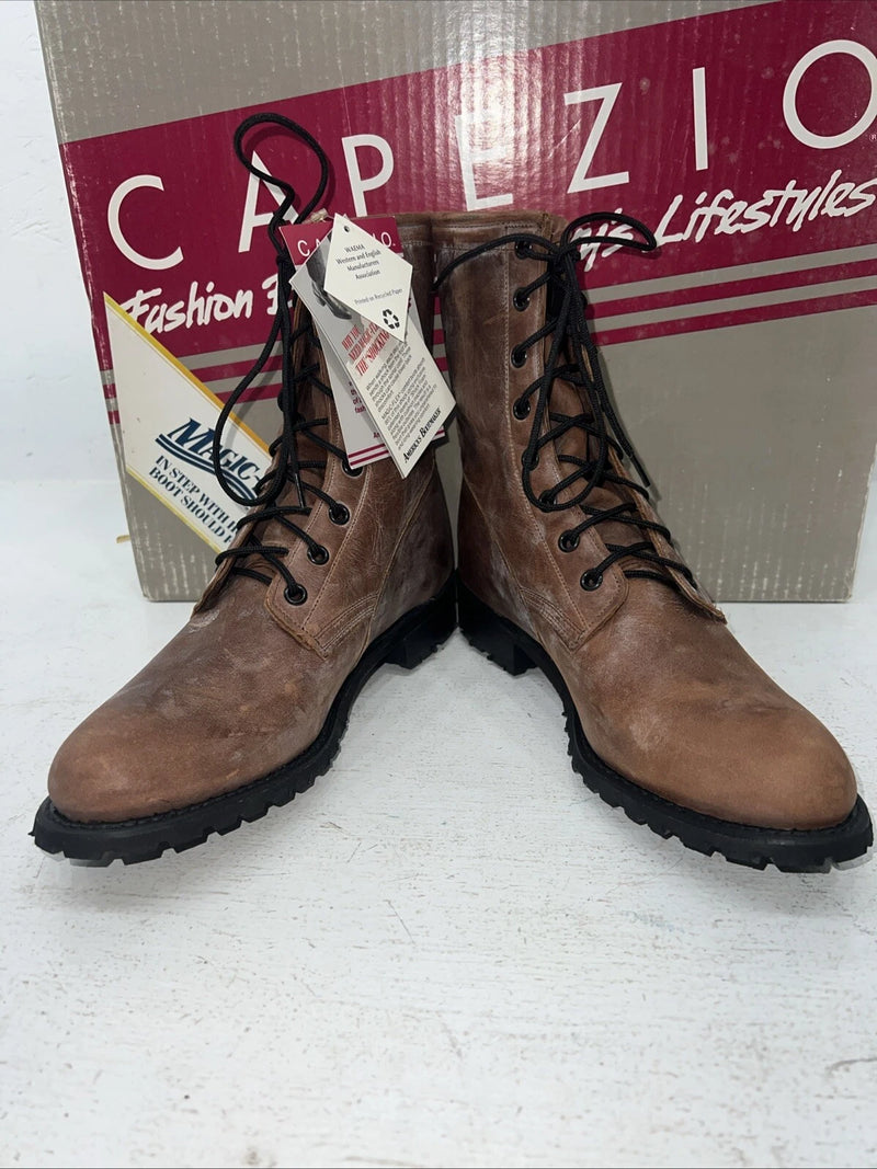 New Women’s Brown Lace Up Capezio Cowboy Boots. L 549 7.5 7 1/2 M. 17-63