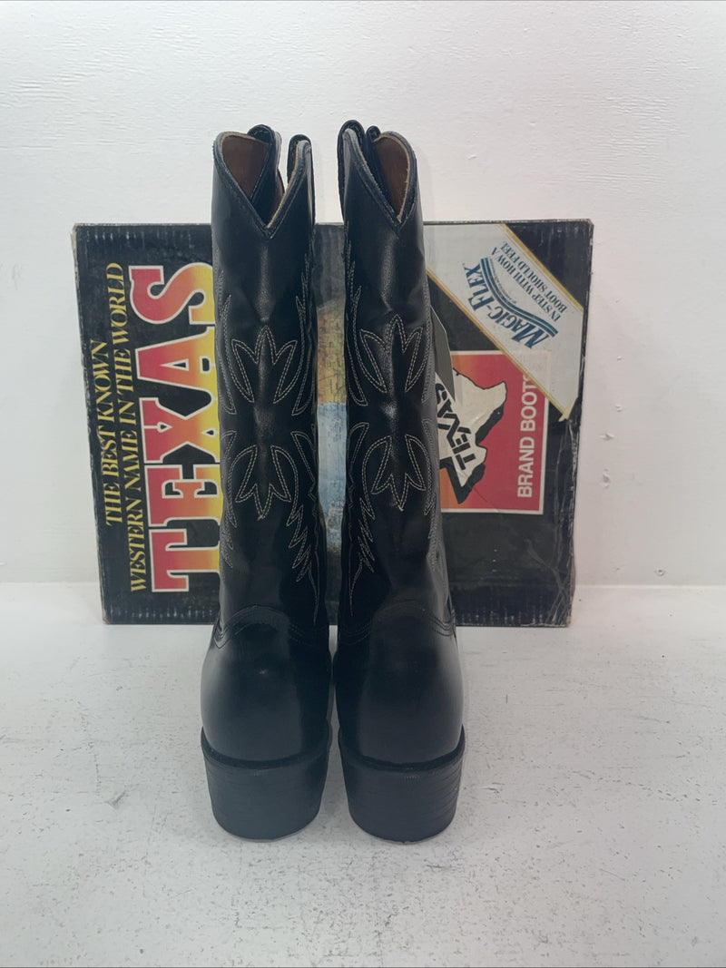 New Men’s Black Texas Brand Cowboy Boots. 1200 9.5 9 1/2 D. 6-110