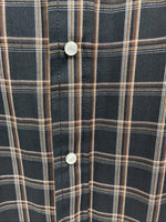 New Men’s ELY Cattleman Black Brown Plaid Short Sleeve Pearl Snap XL T-29