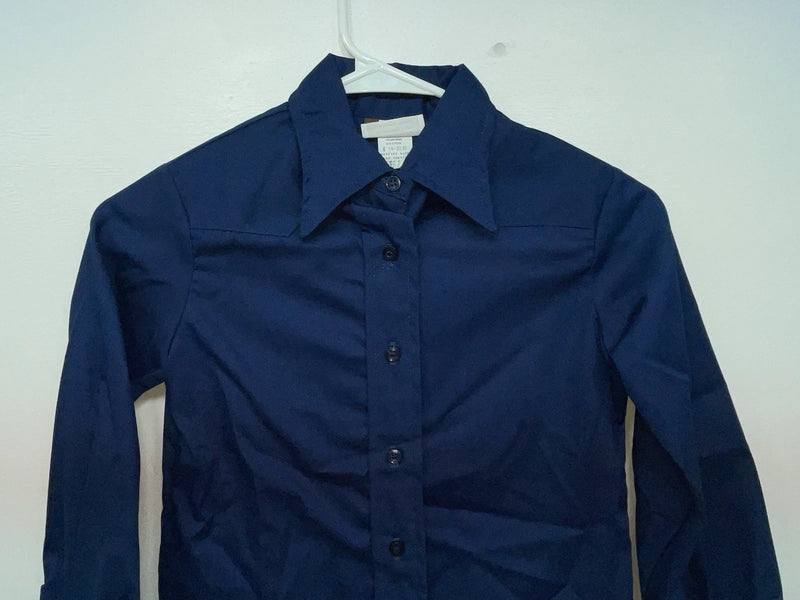New Women’s Blue Fenton Long Sleeve Button Up Shirt #15328 3B-107