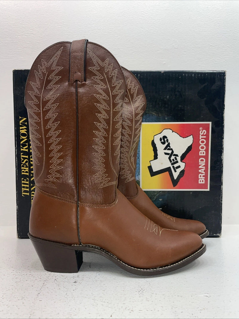 New Women’s Brown Texas Brand Cowboy Boots. 4501 8.5 8 1/2 M. 15-33