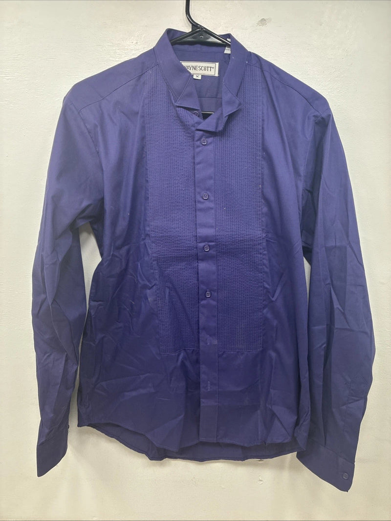 New WAYNE SCOTT Purple Long Sleeve Button Up English Shirt Medium TT-37