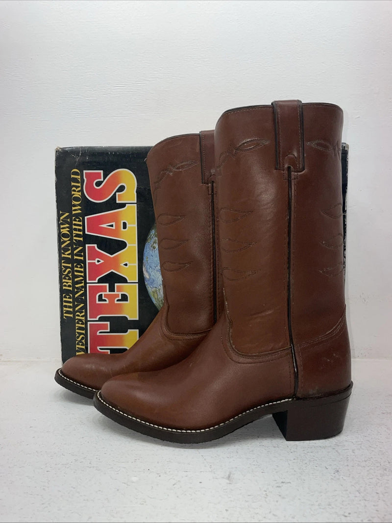 New Men’s Brown Texas Brand Cowboy Boots. 8021 9 E E. 4-32