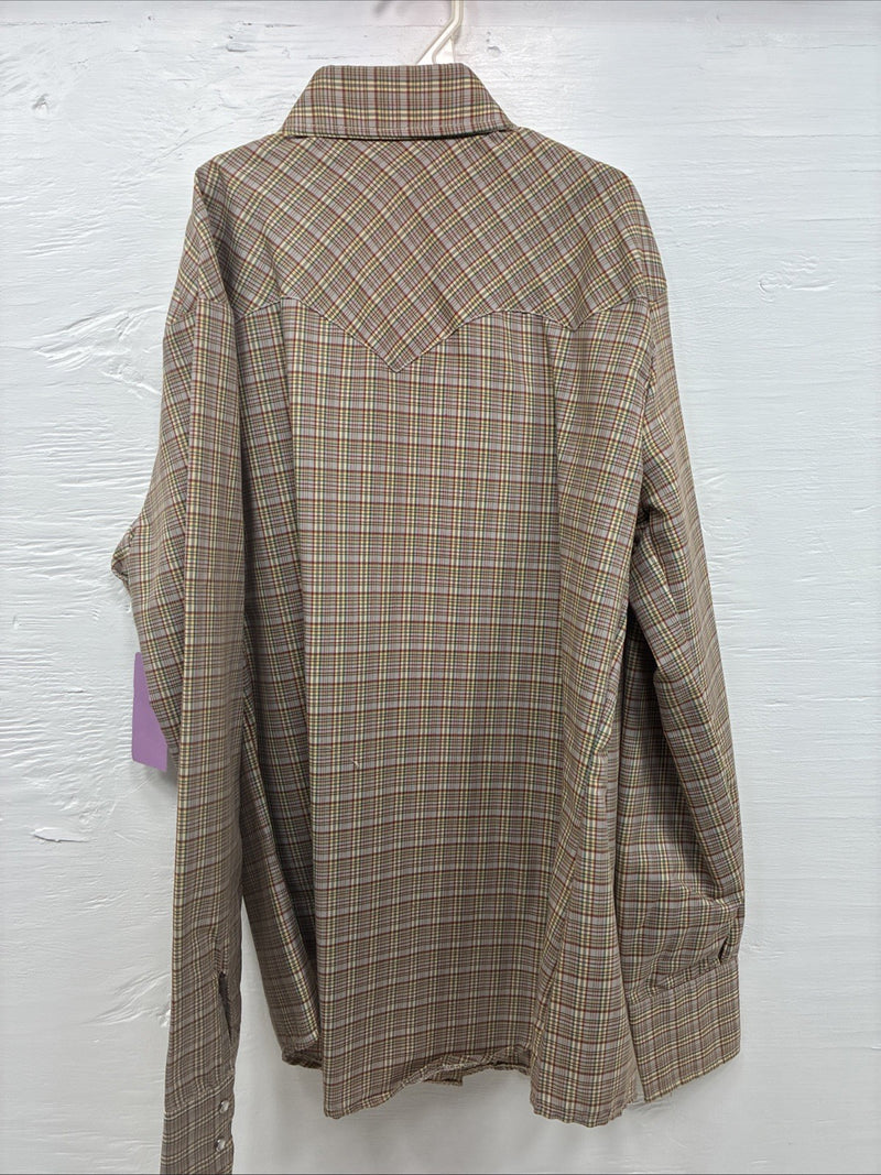 New Men’s Dickson Genkins Multiple Color Plaid Long Sleeve Pearl Snap Small J-55