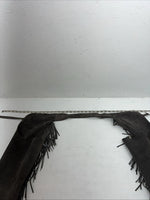 NOS Gray Show Chaps With Fringe Adjustable Waist 38” L-31