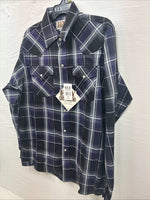 New Kids ELY Cattleman Purple Plaid Long Sleeve Pearl Snap Large DD-33