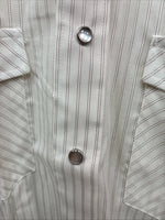 New Men’s H Bar C White Stripe Designed Long Sleeve Pearl Snap 15 Medium O-64
