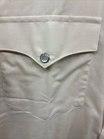 New Men’s H Bar C Tan Simple Short Sleeve Pearl Snap 16 Large O-32