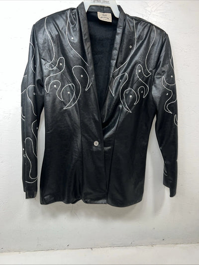 New Women’s Black 1849 Authentic Ranchwear Flame Western Show Jacket XL UU-61