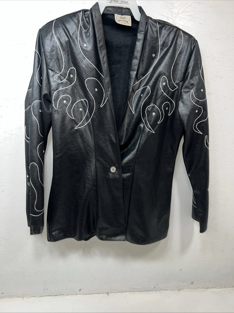 New Women’s Black 1849 Authentic Ranchwear Flame Western Show Jacket XL UU-61