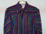 New Women’s Color Striped H Bar C Long Sleeve Button Up Shirt #20119 3B-38