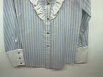 New Women’s Blue Striped H Bar C Long Sleeve Button Up Shirt #20119 3B-33
