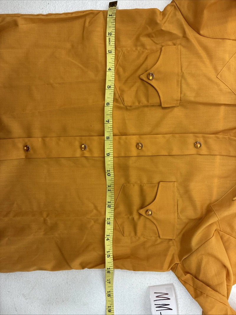 New Women’s Tem Tex Orange Long Sleeve Pearl Snap Size 10 MM-16