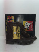 New Men’s Brown Lace Up Texas Brand Cowboy Boots. 8721 10 E E. 6-89