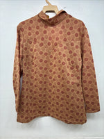 New Women’s Panhandle Slim Tan Red Long Sleeve Half Zip Shirt Size 18 TT-90