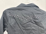 New Kids Cumberland Black Rhinestone Long Sleeve Pearl Snap Medium YY-19