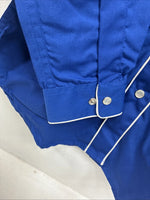 New Women’s Western Express Blue Design Long Sleeve Pearl Snap Medium LL-68