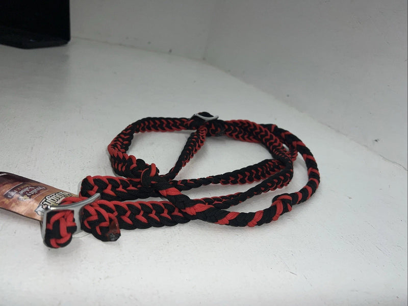 New Tough 1 Red Black Nylon Braided Reins 3/4” X 8” #54-995-106 Y-10