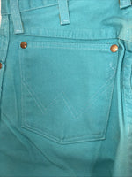 New Women Turquoise Cowboy Cut Regular Fit Denim Jeans. 5x34 O-16