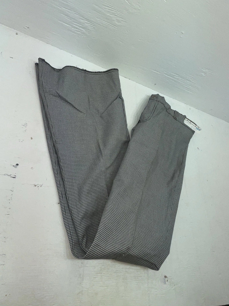 New Vintage Black And White Checkered Handler Polyester Pants #1179 SS-96