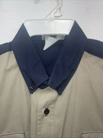 New Men’s Cowboy Threads Tan Purple Short Sleeve Button Up Medium B-105