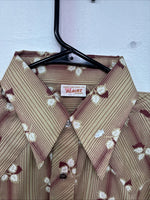 New Women’s ELY Plains Yellow Red Floral Long Sleeve Pearl Snap 16 X 33 II-9