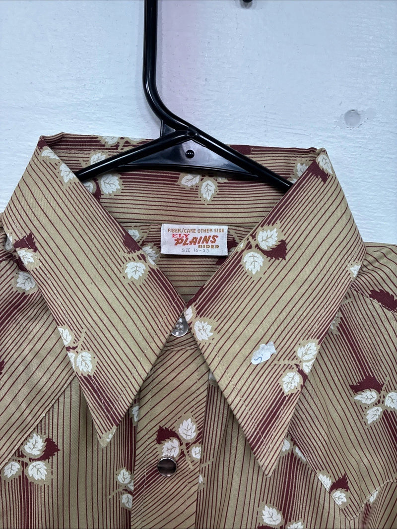 New Women’s ELY Plains Yellow Red Floral Long Sleeve Pearl Snap 16 X 33 II-9