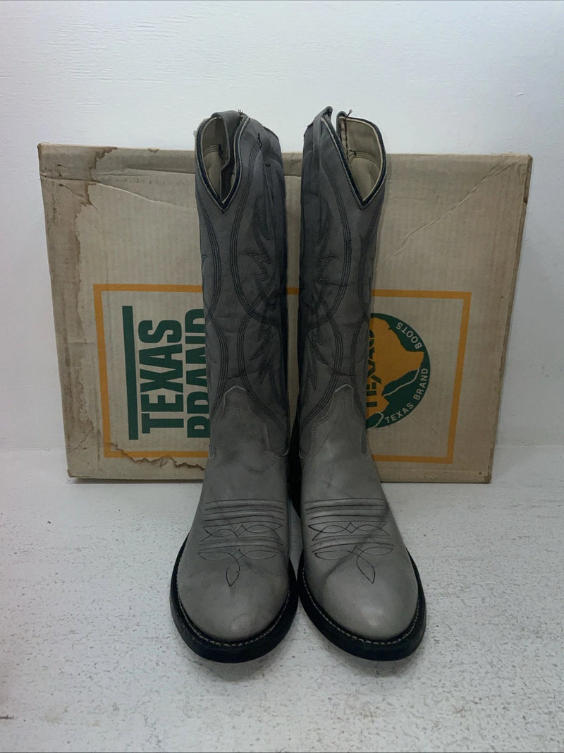 New Men’s Gray Texas Brand Cowboy Boots. 6802 8.5 8 1/2 D. 3-123