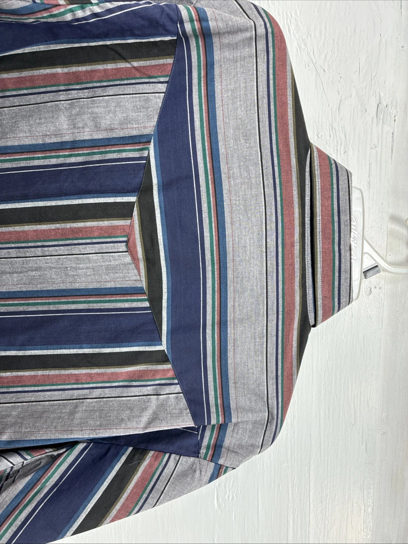 New Men’s ELY Cattleman Multiple Color Striped Long Sleeve Pearl Snap XL J-26