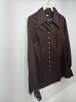 New Women’s Panhandle Slim Brown Long Sleeve Pearl Snap Size 18 KK-13