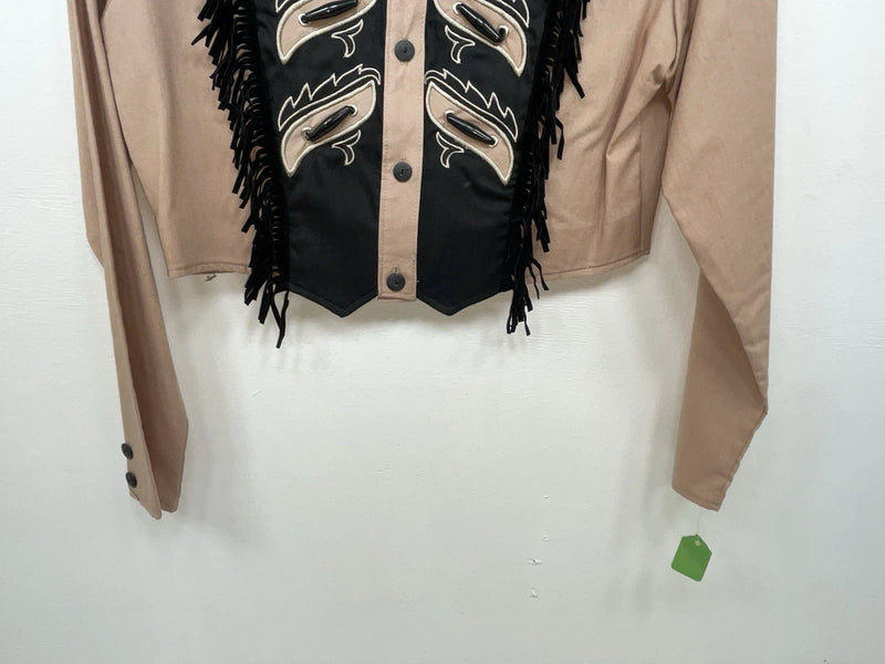 New Women’s Brown With Fringe 1849 Authentic Ranchwear  Button Up 3B-111