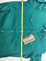 New Men’s Panhandle Slim Green Long Sleeve Pearl Snap 16.5 Large V-89