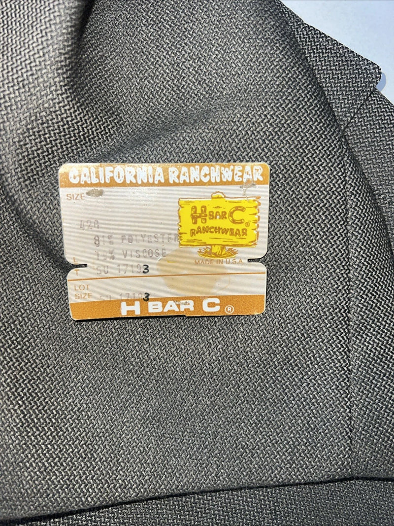New Men’s Grey HbarC California Ranchwear Suit Coat 42R WW-83