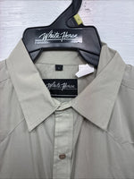 New Men’s White Horse Green Long Sleeve Pearl Snap Large CC-30