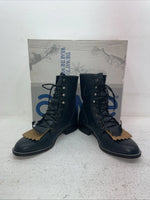 New Men’s Navy Lace Up Acme Cowboy Boots. C 4016 8 M. 4-115