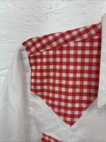 New Men’s Dee-Cee White Red Long Sleeve Pearl Snap 15 Medium AA-9