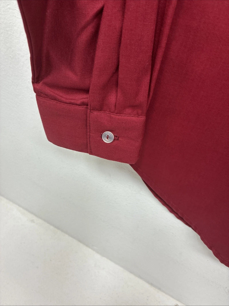 New Western Collection Red Long Sleeve Button Up English Shirt Size 14 LL-95
