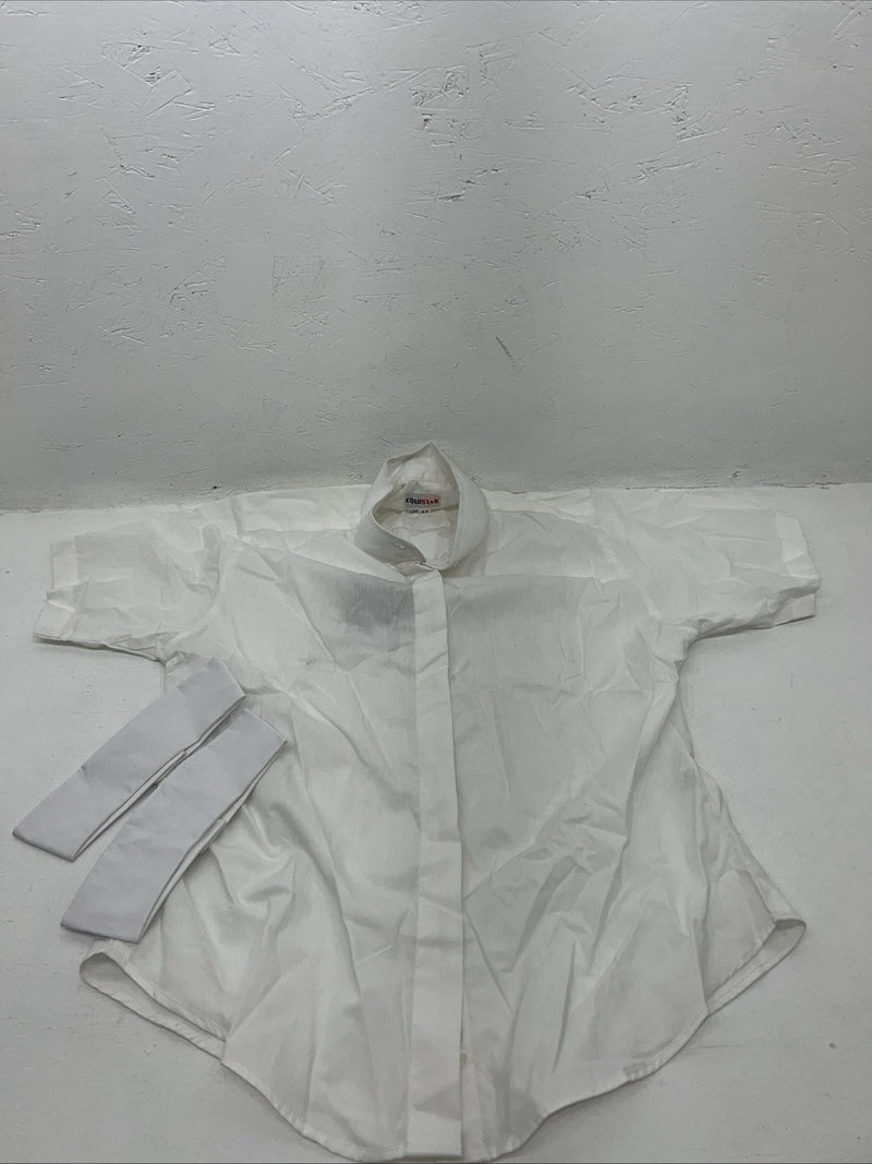New Women’s White EQUISTAR Short Sleeve English Riding Shirt. 40 G-39