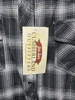 New Women’s Cumberland Gray Plaid Long Sleeve Pearl Snap XL LL-7