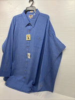 New Men’s ELY Cattleman Blue Long Sleeve Button Up 20.5 X 36 4XL E-66