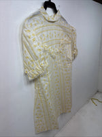 New Women’s Panhandle Slim White Yellow Design Short Sleeve Half Zip 40 YY-109