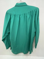 New Women’s Green H Bar C Long Sleeve Button Up Shirt 3B-32